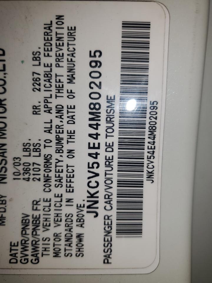 2004 Infiniti G35 VIN: 802095 Lot: 92762765