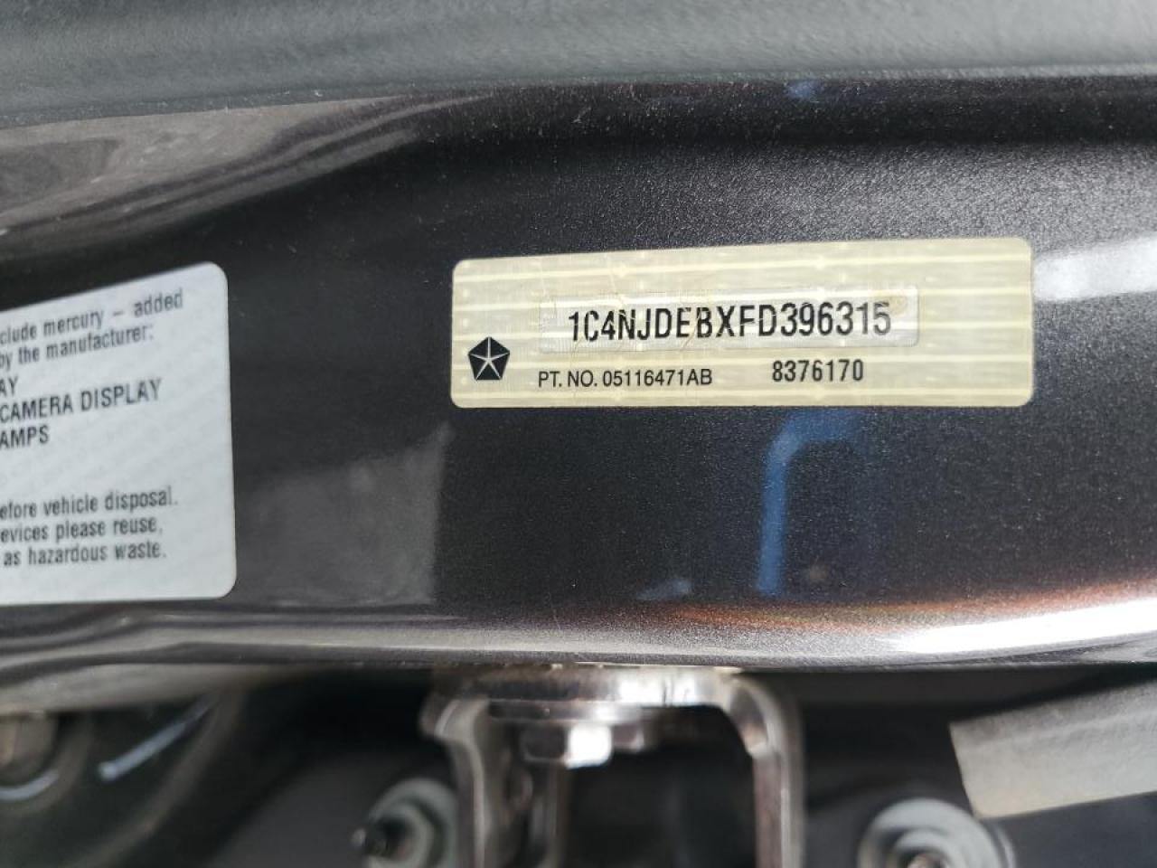 2015 Jeep Compass Latitude VIN: 1C4NJDEBXFD396315 Lot: 90130885