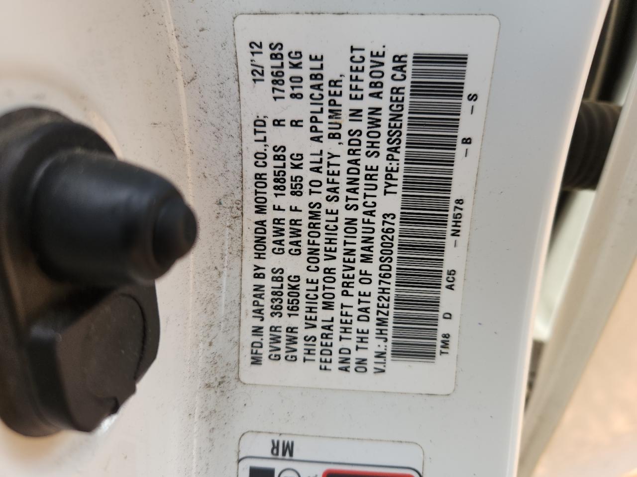 2013 Honda Insight Ex VIN: JHMZE2H76DS002673 Lot: 90294375