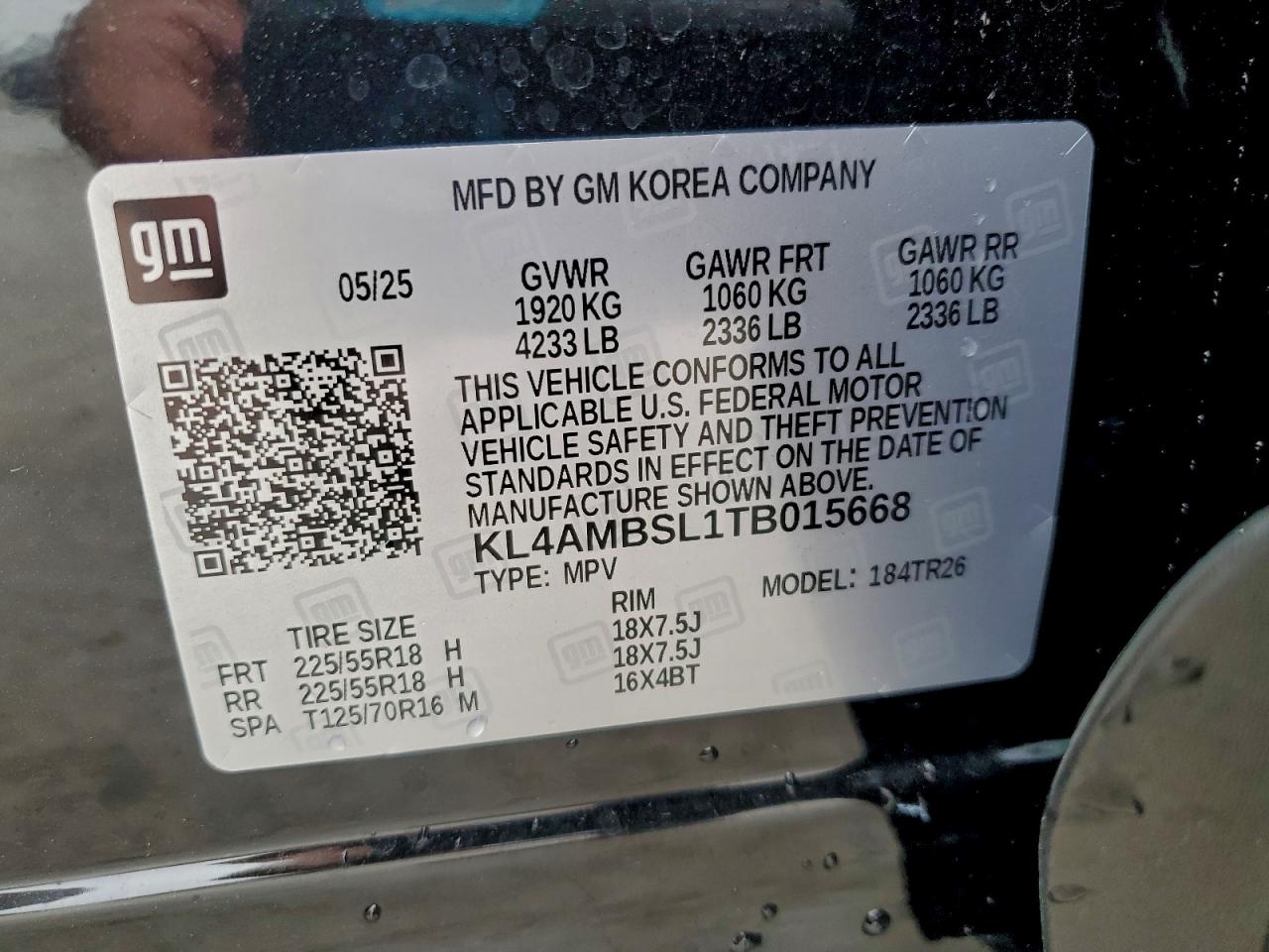 2026 Buick Encore Gx Preferred VIN: KL4AMBSL1TB015668 Lot: 93717325