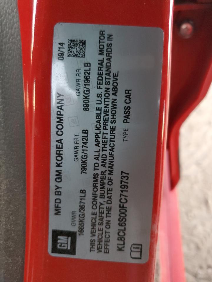 2015 Chevrolet Spark Ev 2Lt VIN: KL8CL6S00FC719737 Lot: 92938865