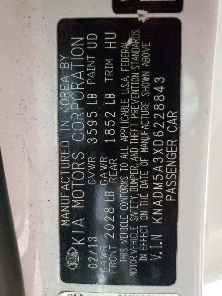 2013 Kia Rio Lx VIN: KNADM5A3XD6228843 Lot: 90704425