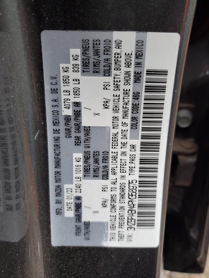 2023 Mazda 3 Select VIN: 3MZBPABM4PM358975 Lot: 93442895
