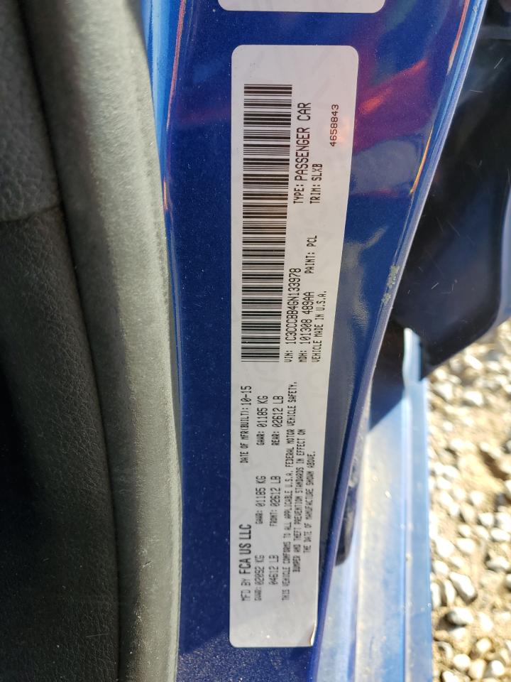 2016 Chrysler 200 S VIN: 1C3CCCBB4GN133978 Lot: 93044835