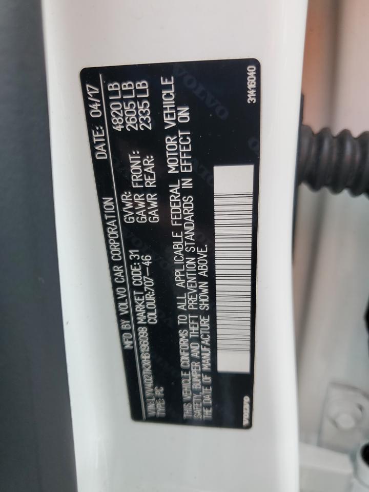 2017 Volvo S60 Premier VIN: LYV402TKXHB196098 Lot: 92935405