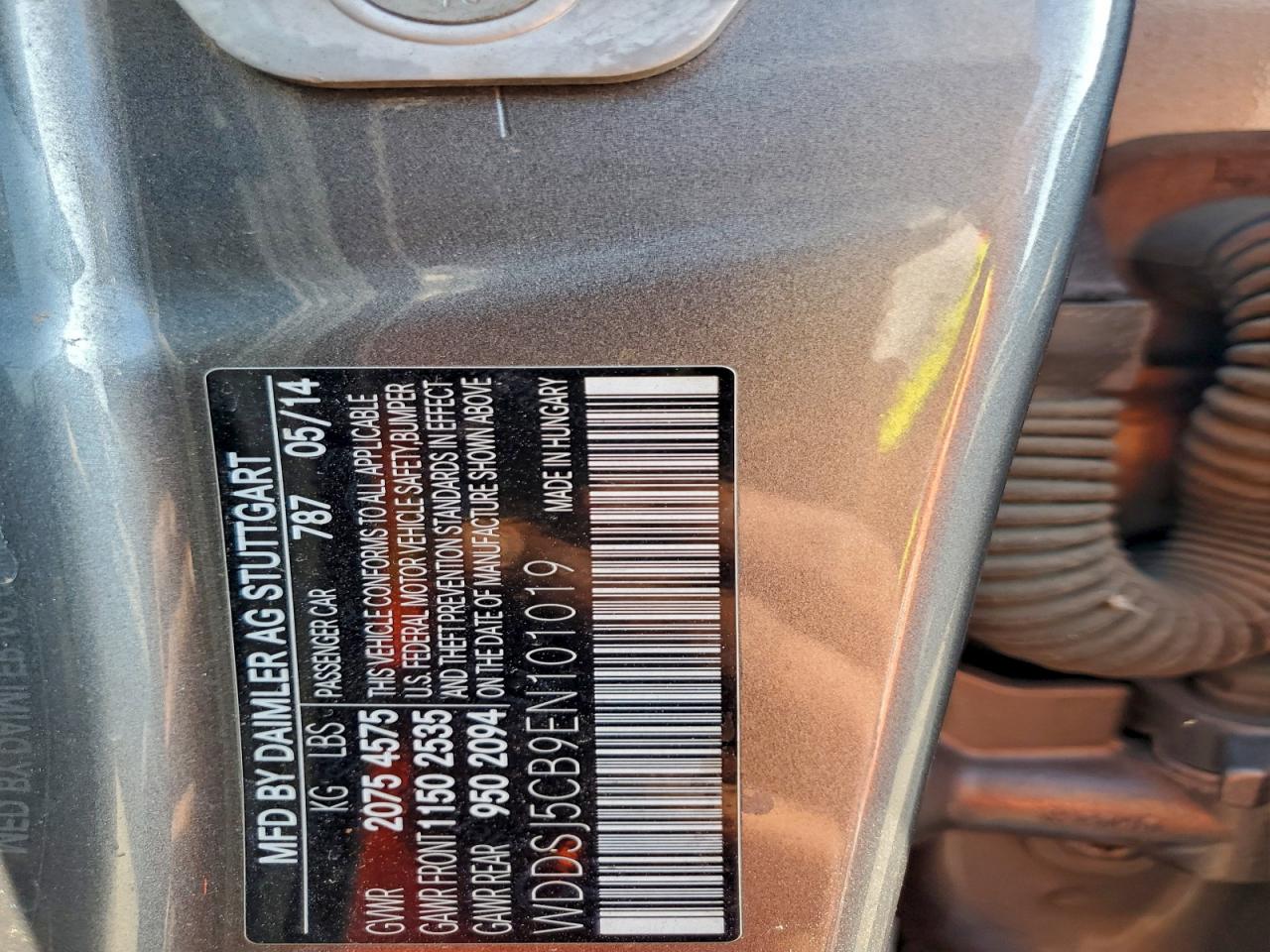 2014 Mercedes-Benz Cla 45 Amg VIN: WDDSJ5CB9EN101019 Lot: 93056305