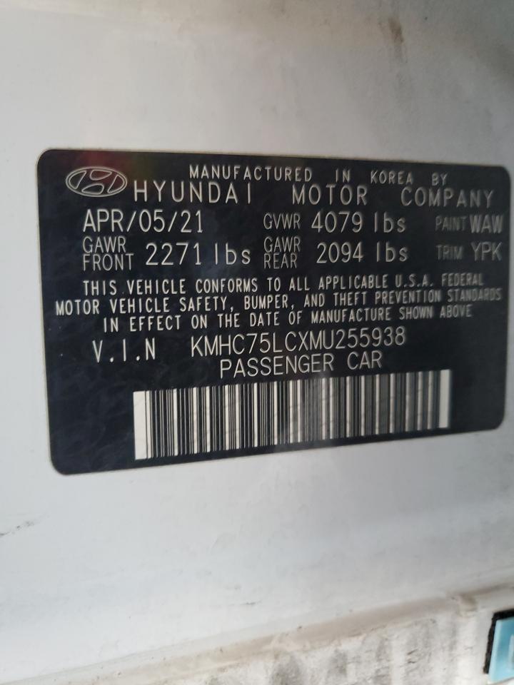 2021 Hyundai Ioniq Se VIN: KMHC75LCXMU255938 Lot: 91358805