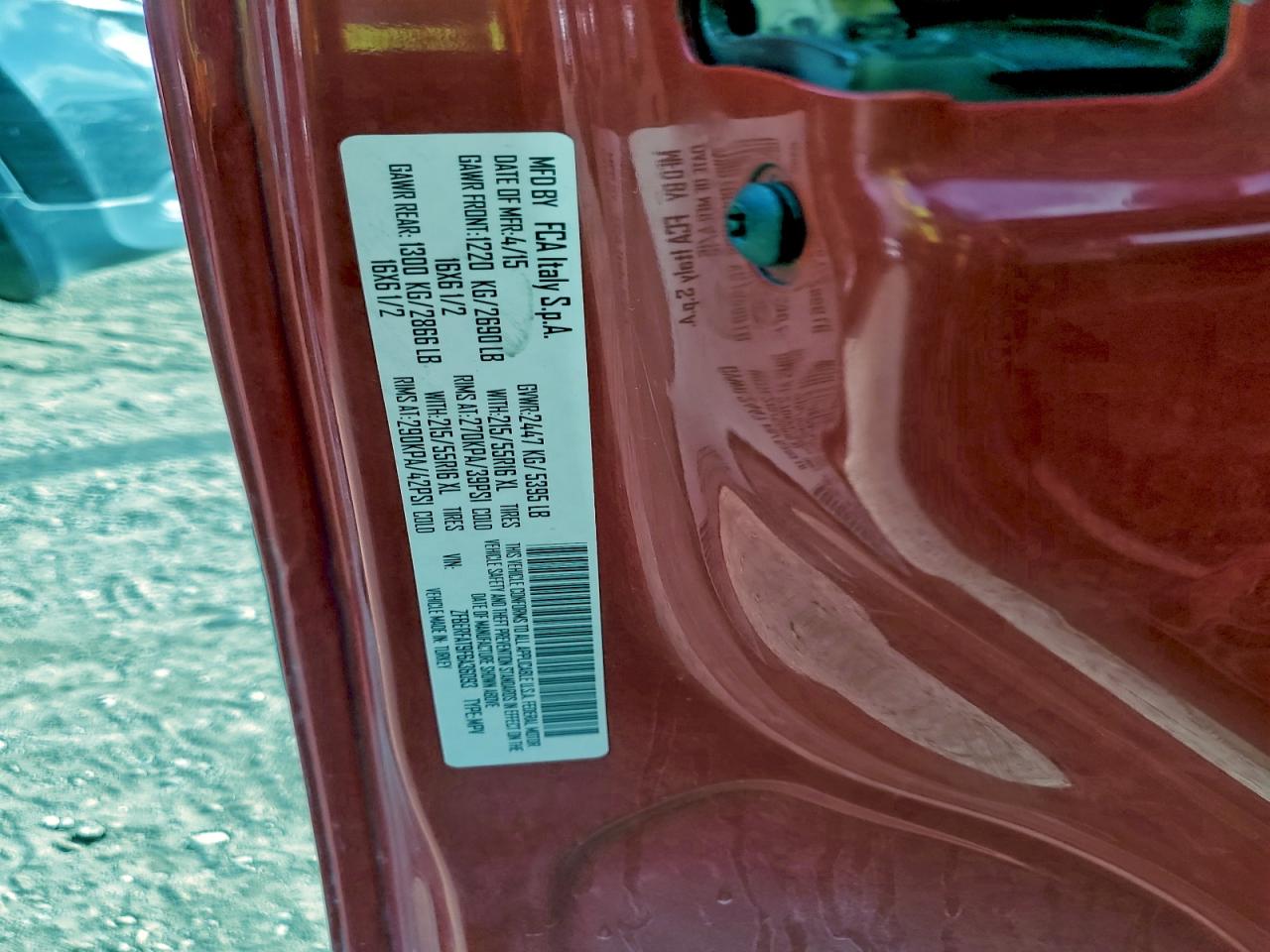 2015 Ram Promaster City VIN: ZFBERFAT9F6A36093 Lot: 93820705