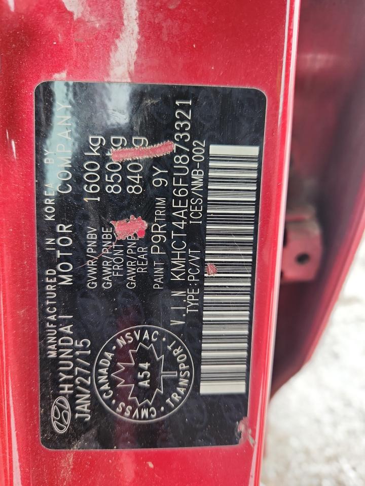 2015 Hyundai Accent Gls VIN: KMHCT4AE6FU873321 Lot: 93746515