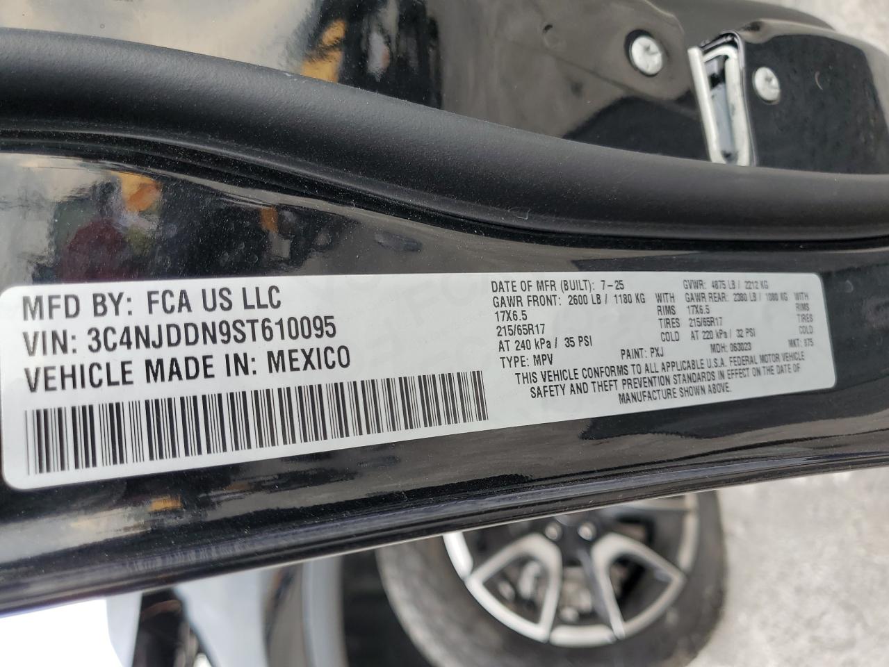 2025 Jeep Compass Trailhawk VIN: 3C4NJDDN9ST610095 Lot: 92343115