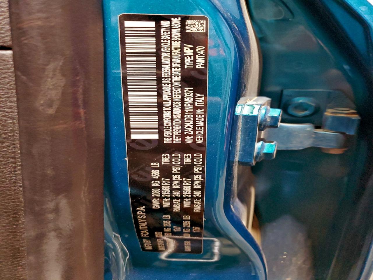 2022 Jeep Renegade Latitude VIN: ZACNJDB11NPN50371 Lot: 93968575