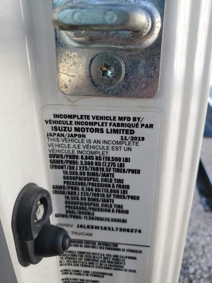 2020 Isuzu Nrr VIN: JALE5W16XL7306274 Lot: 89623605