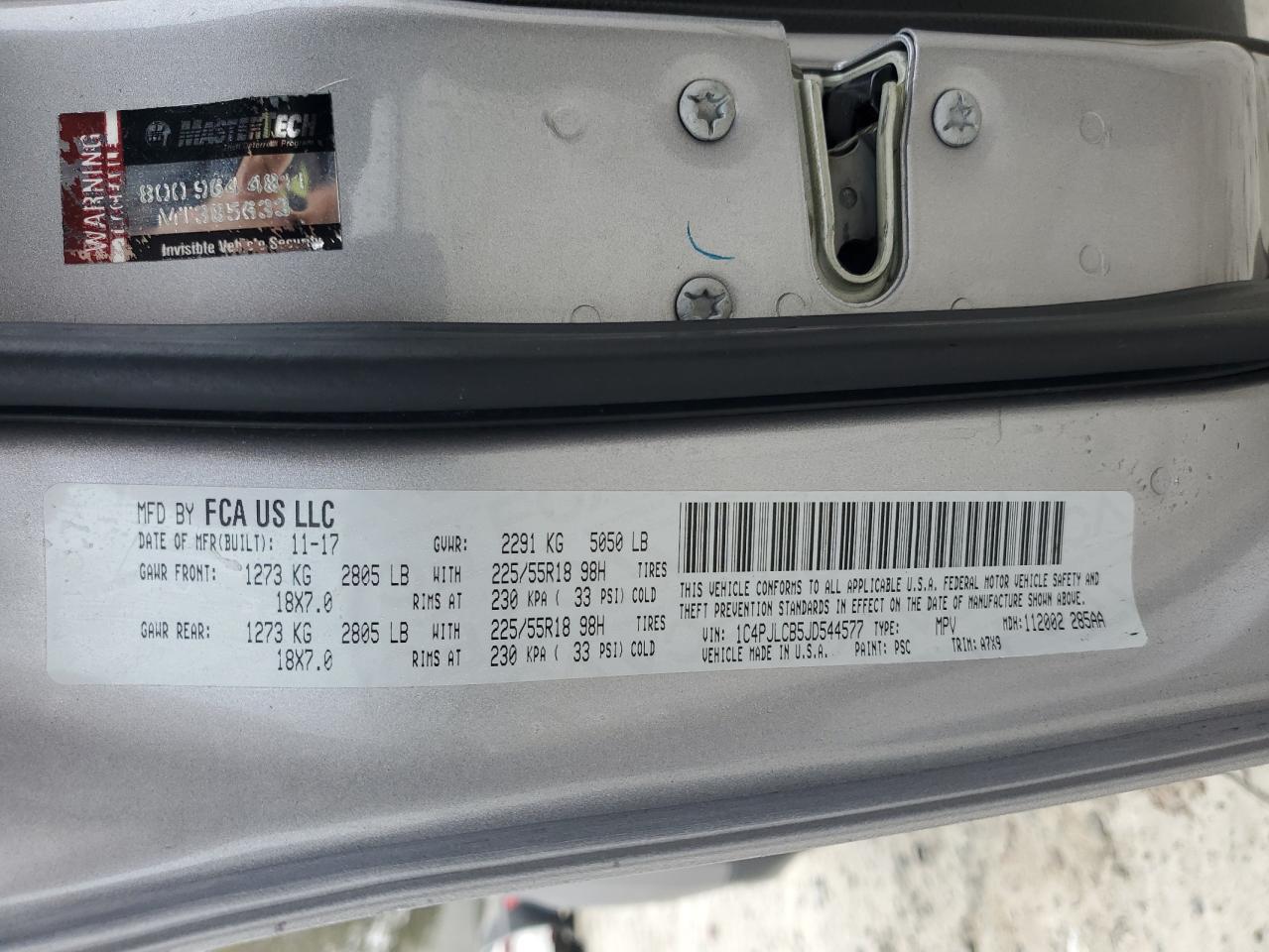 2018 Jeep Cherokee Latitude VIN: 1C4PJLCB5JD544577 Lot: 91885885