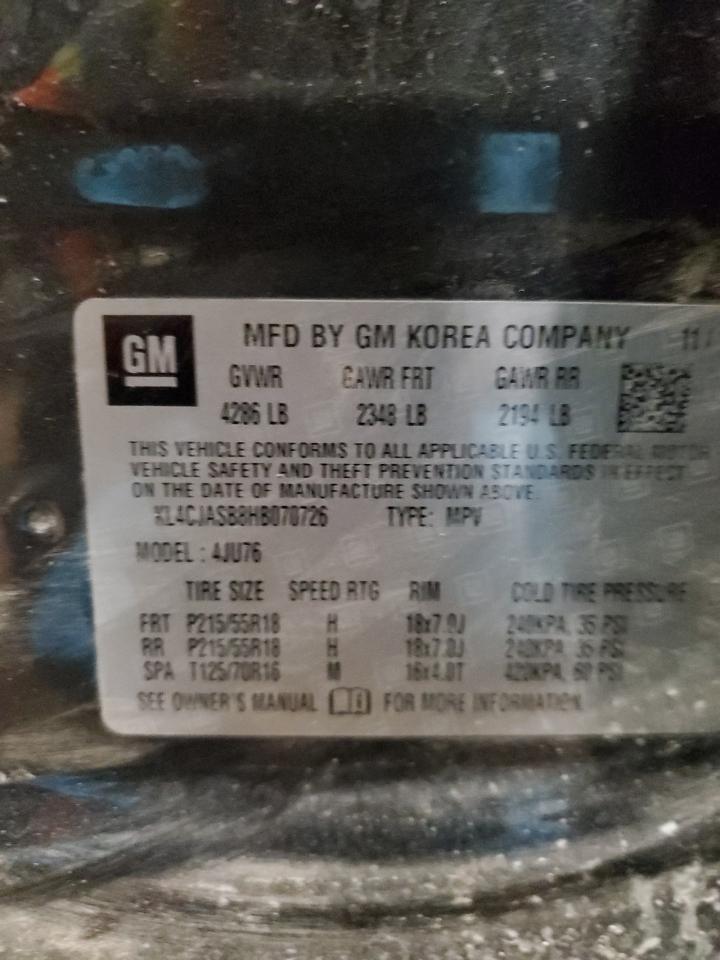 2017 Buick Encore Preferred VIN: KL4CJASB8HB070726 Lot: 91552465