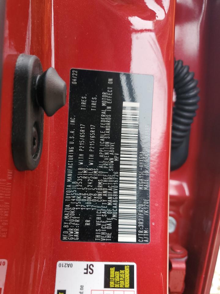 2022 Toyota Corolla Cross Le VIN: 7MUCAABG8NV016726 Lot: 93614595