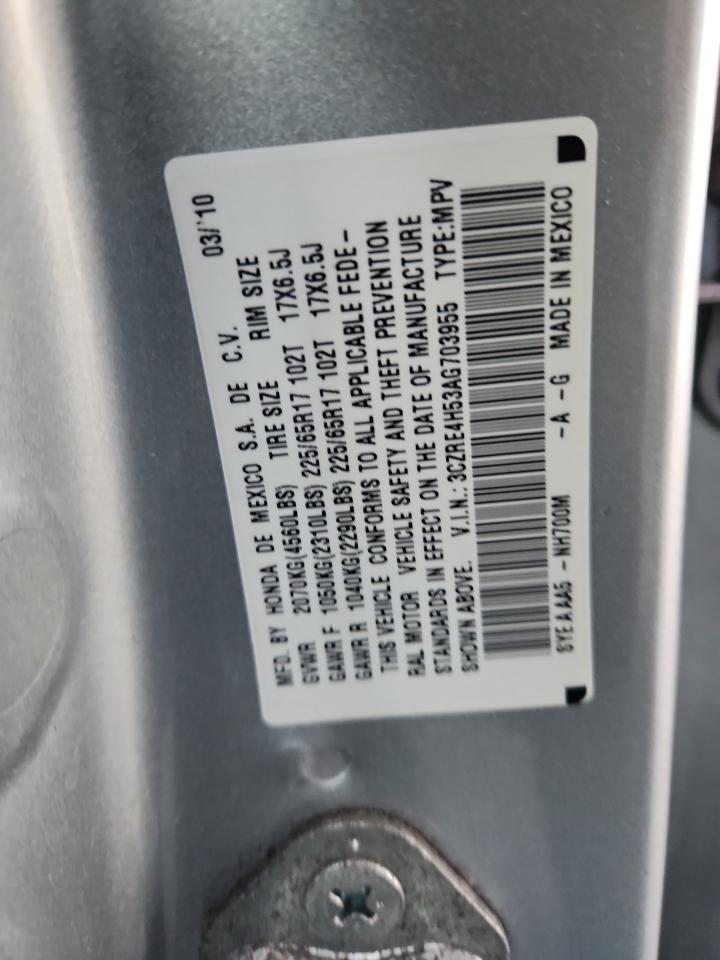 2010 Honda Cr-V Ex VIN: 3CZRE4H53AG703955 Lot: 92912585