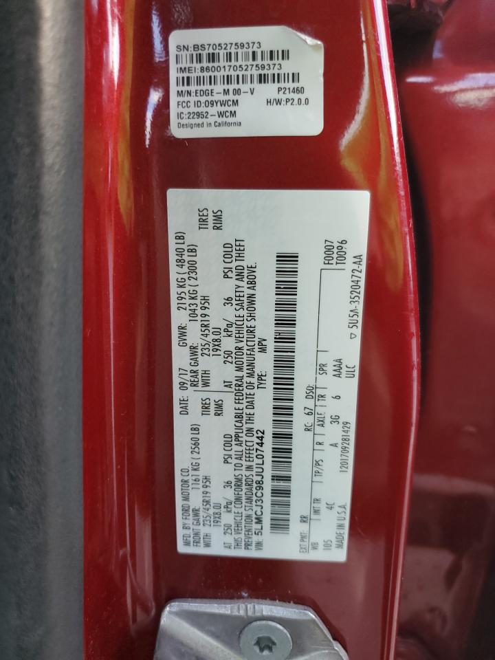 2018 Lincoln Mkc Reserve VIN: 5LMCJ3C98JUL07442 Lot: 92705505