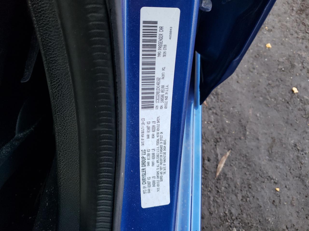 2014 Dodge Avenger Se VIN: 1C3CDZAB1EN148162 Lot: 92293785