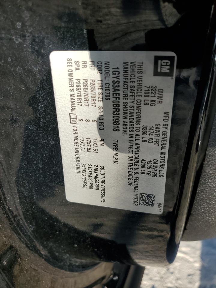 2011 Cadillac Escalade VIN: 1GYS3AEF0BR309818 Lot: 91848155