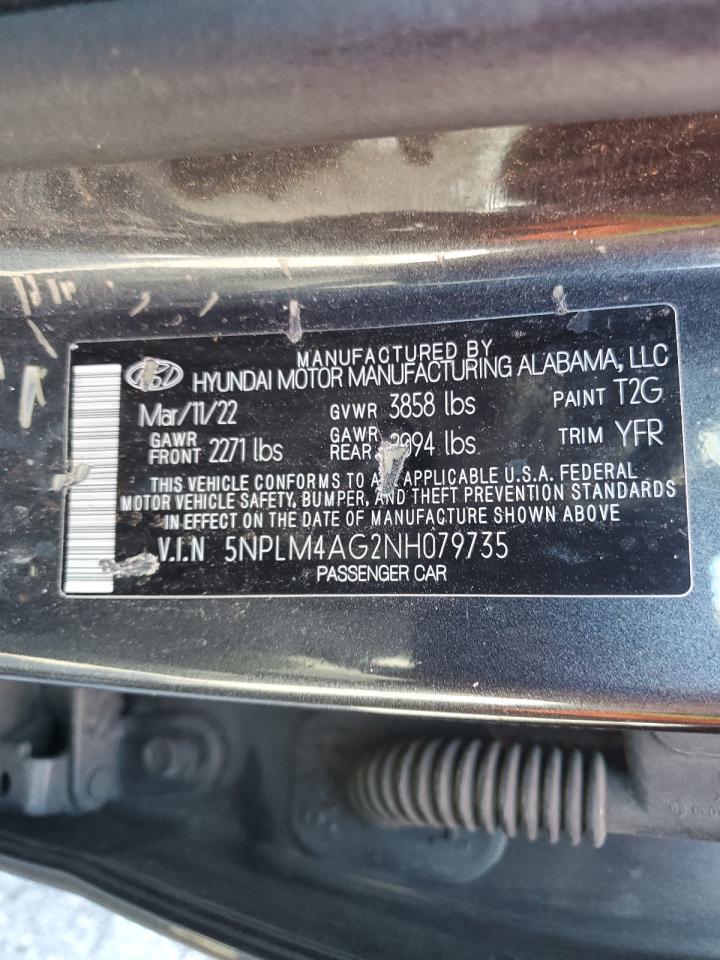 2022 Hyundai Elantra Sel VIN: 5NPLM4AG2NH079735 Lot: 93343495