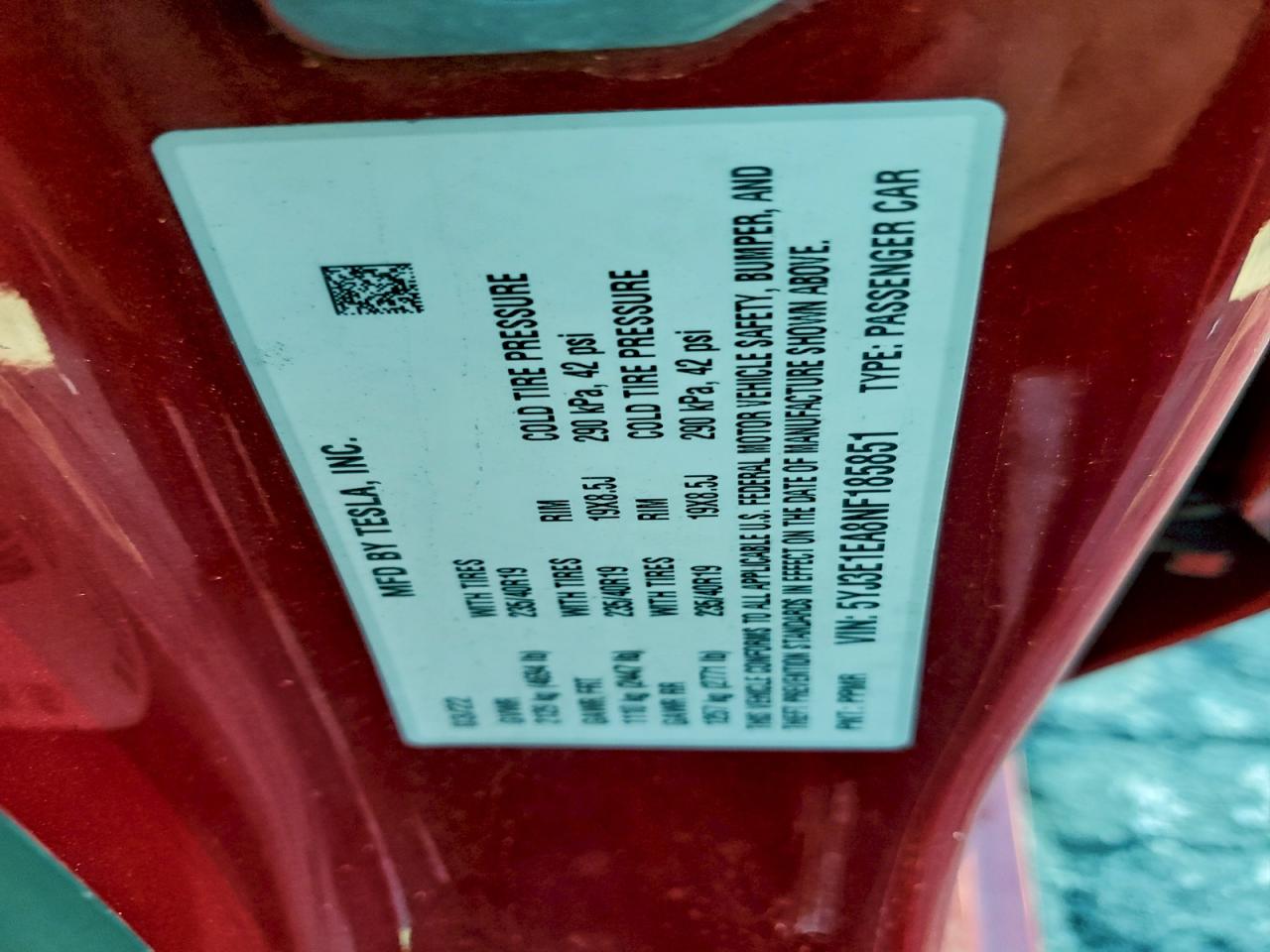 2022 Tesla Model 3 VIN: 5YJ3E1EA8NF185851 Lot: 93810705