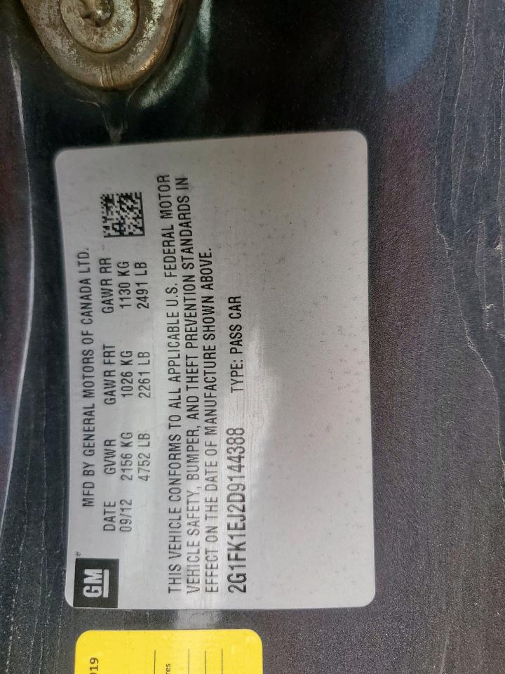 2013 Chevrolet Camaro 2Ss VIN: 2G1FK1EJ2D9144388 Lot: 93199035