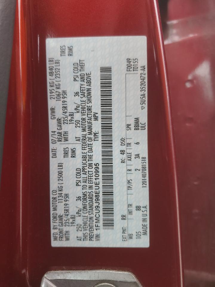 2014 Ford Escape Titanium VIN: 1FMCU9J98EUE10995 Lot: 93176915