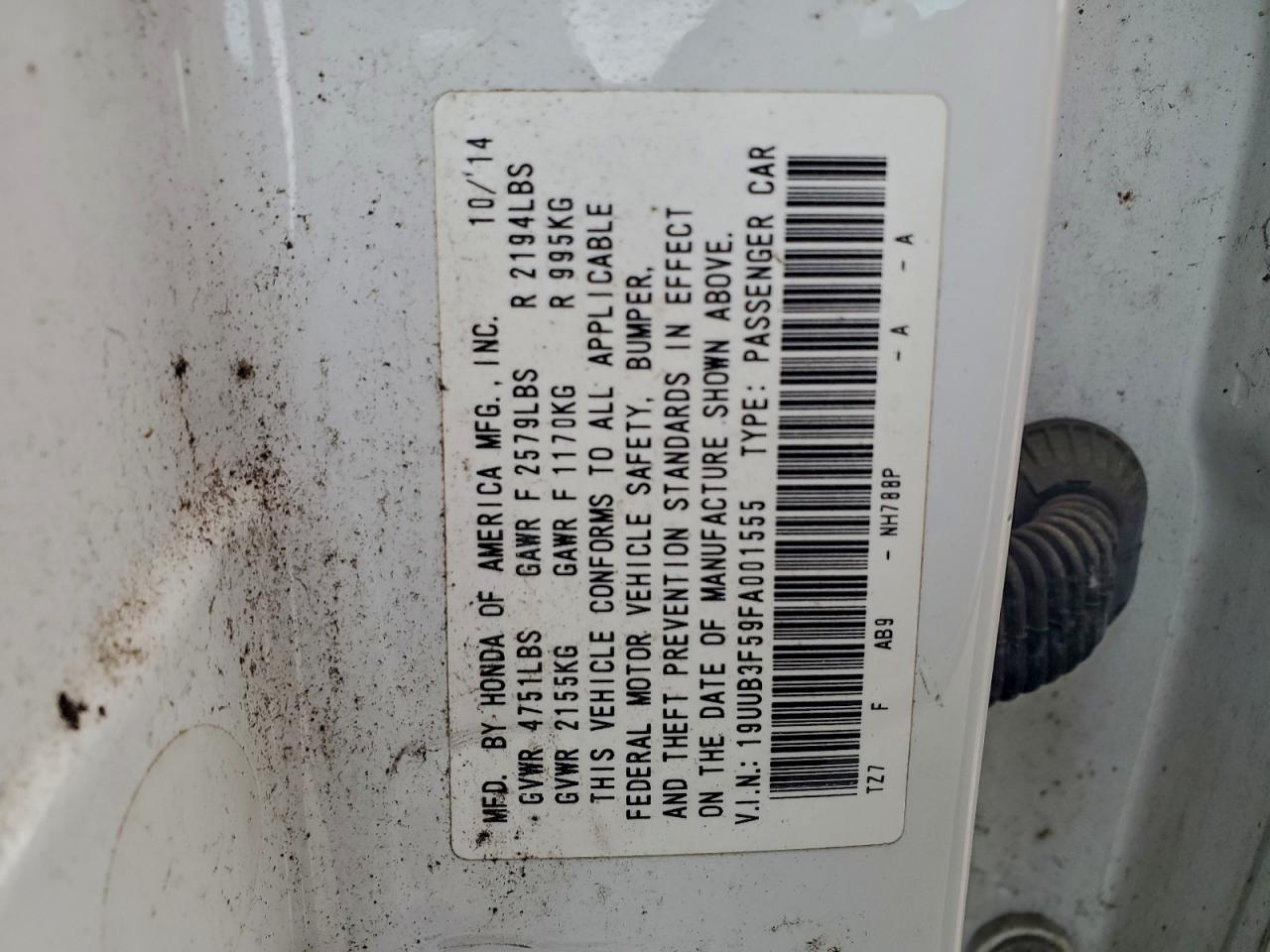 2015 Acura Tlx Tech VIN: 19UUB3F59FA001555 Lot: 94217175