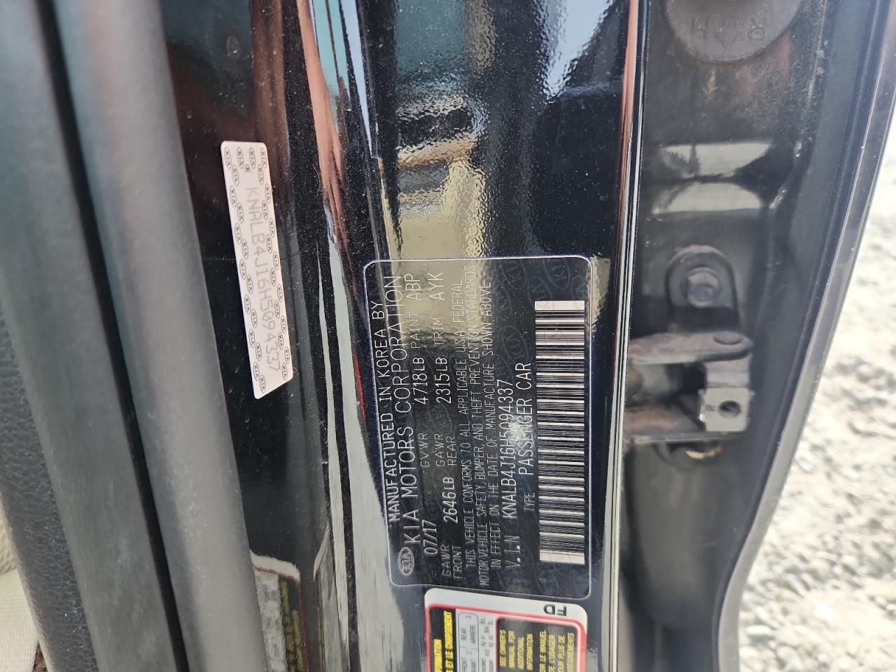 2017 Kia Cadenza Premium VIN: KNALB4J16H5094337 Lot: 93188155