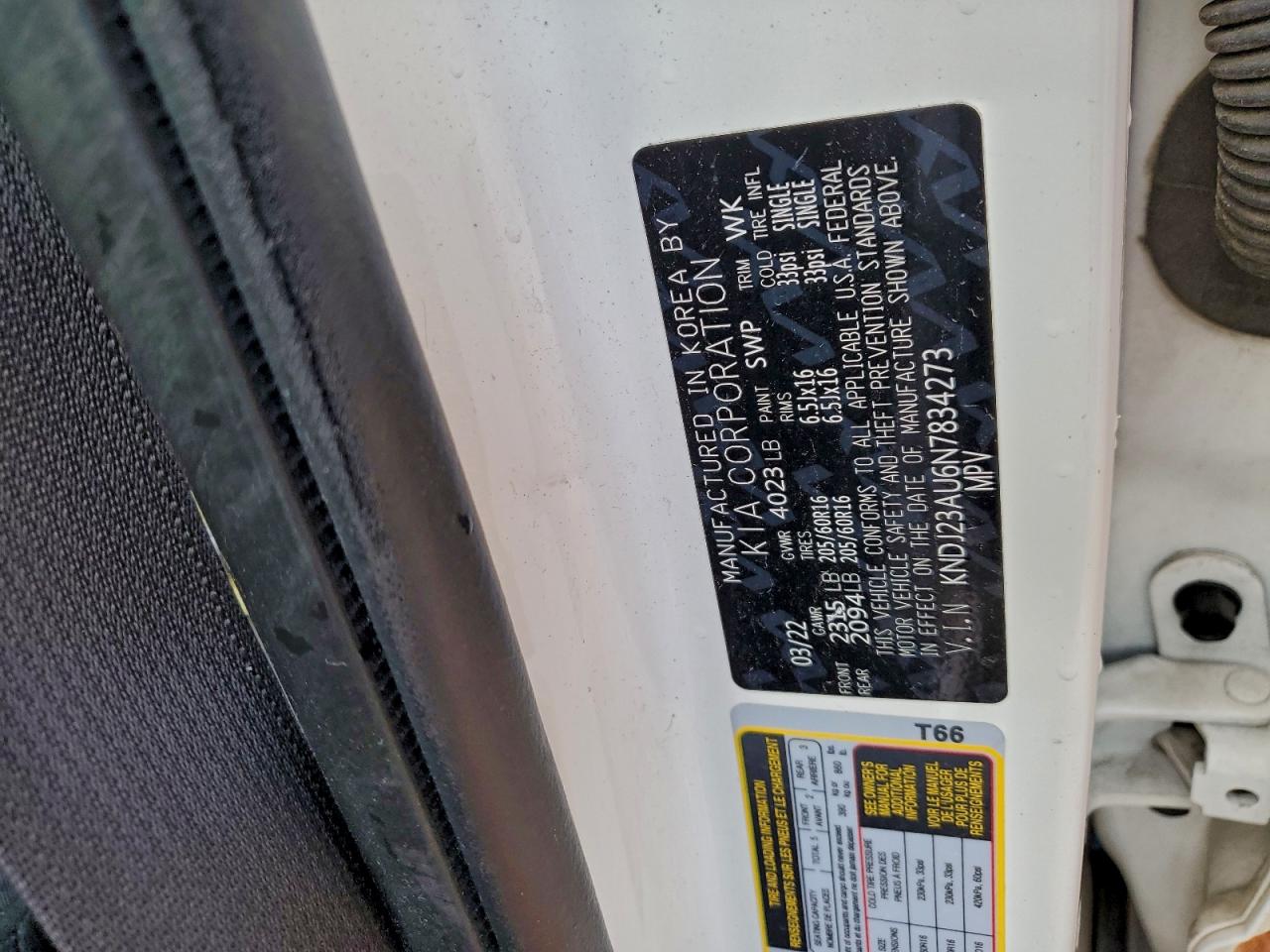 2022 Kia Soul Lx VIN: KNDJ23AU6N7834273 Lot: 94548775