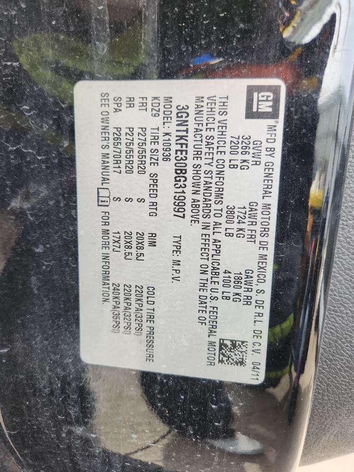 2011 Chevrolet Avalanche Lt VIN: 3GNTKFE30BG319997 Lot: 92982095