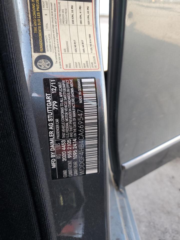 2012 Mercedes-Benz C 250 VIN: WDDGF4HB4CA669547 Lot: 91639295