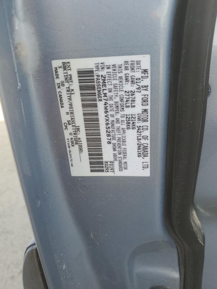 1997 Mercury Grand Marquis Gs VIN: 2MELM74W6VX652878 Lot: 91202105