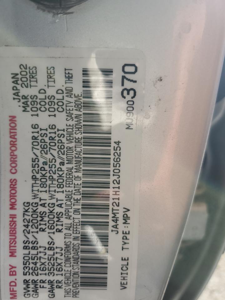 2002 Mitsubishi Montero Sport Es VIN: JA4MT21H12J056254 Lot: 91225065