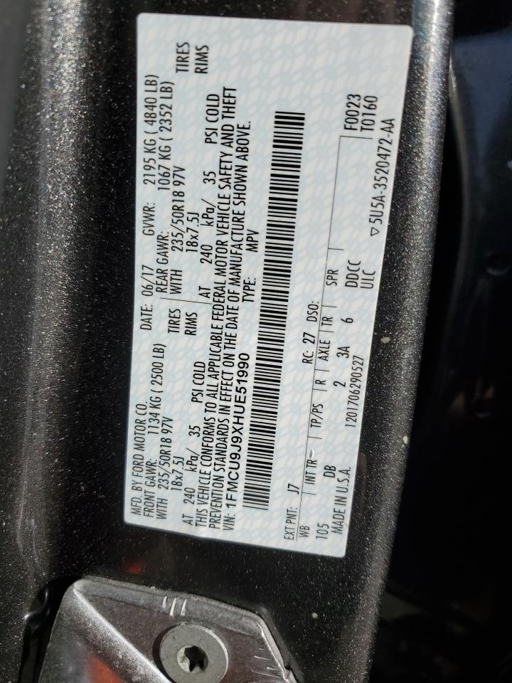 2017 Ford Escape Titanium VIN: 1FMCU9J9XHUE51990 Lot: 92979985