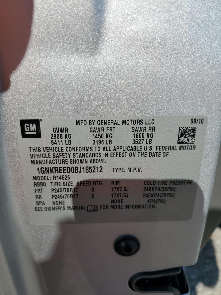 2011 Chevrolet Traverse Ls VIN: 1GNKREED0BJ185212 Lot: 90751975