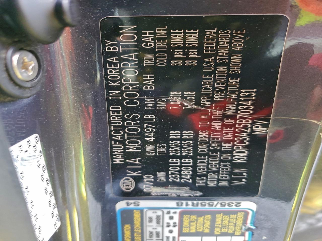 2011 Kia Sportage Ex VIN: KNDPC3A25B7034131 Lot: 94083895