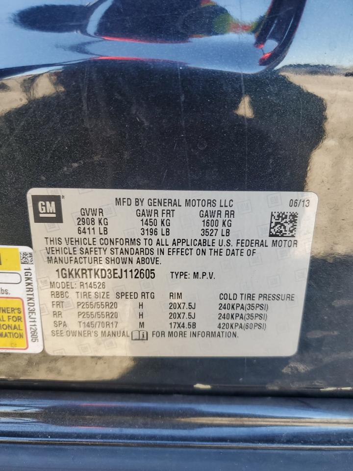 2014 GMC Acadia Denali VIN: 1GKKRTKD3EJ112605 Lot: 91468465
