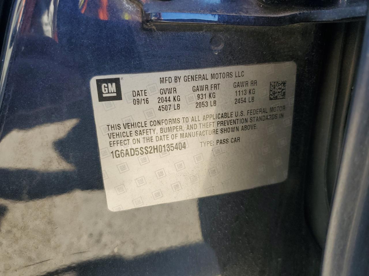 2017 Cadillac Ats Premium Luxury VIN: 1G6AD5SS2H0135404 Lot: 92194665