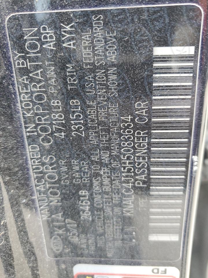 2017 Kia Cadenza Premium VIN: KNALC4J15H5083634 Lot: 92585675