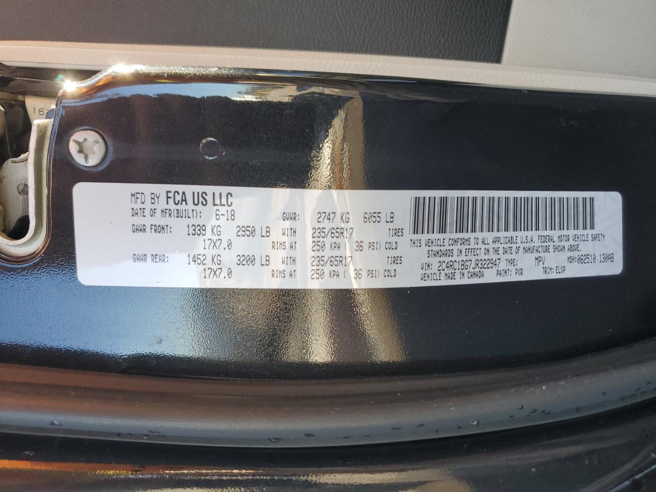 2018 Chrysler Pacifica Touring L VIN: 2C4RC1BG7JR322947 Lot: 92819125