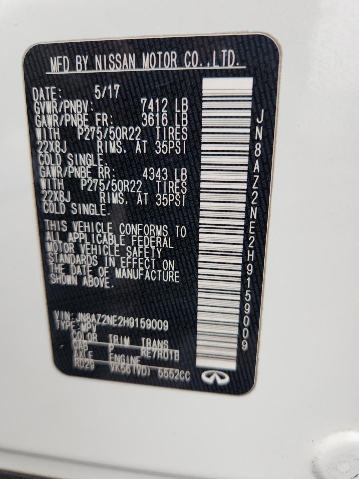 2017 Infiniti Qx80 Base VIN: JN8AZ2NE2H9159009 Lot: 86407445