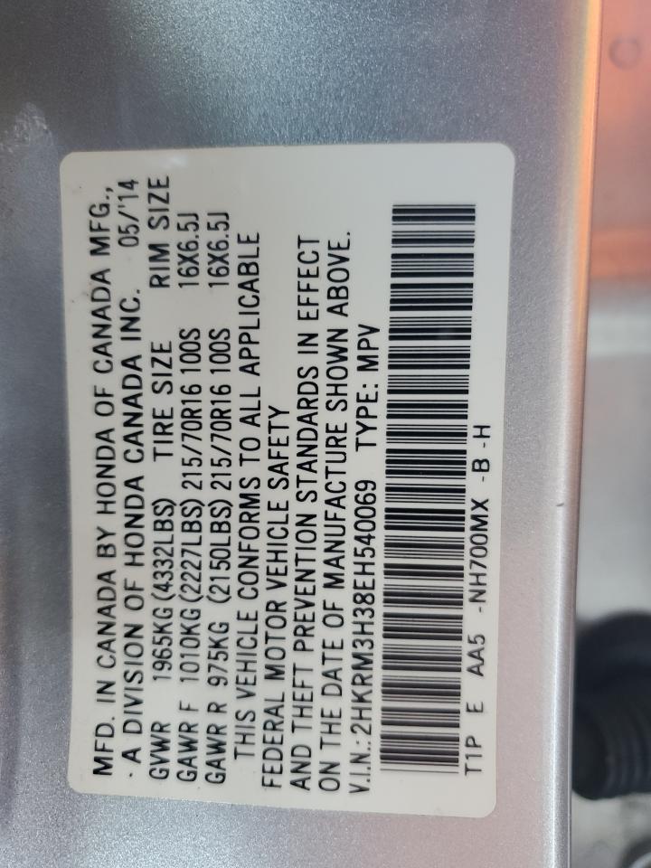 2014 Honda Cr-V Lx VIN: 2HKRM3H38EH540069 Lot: 91088475