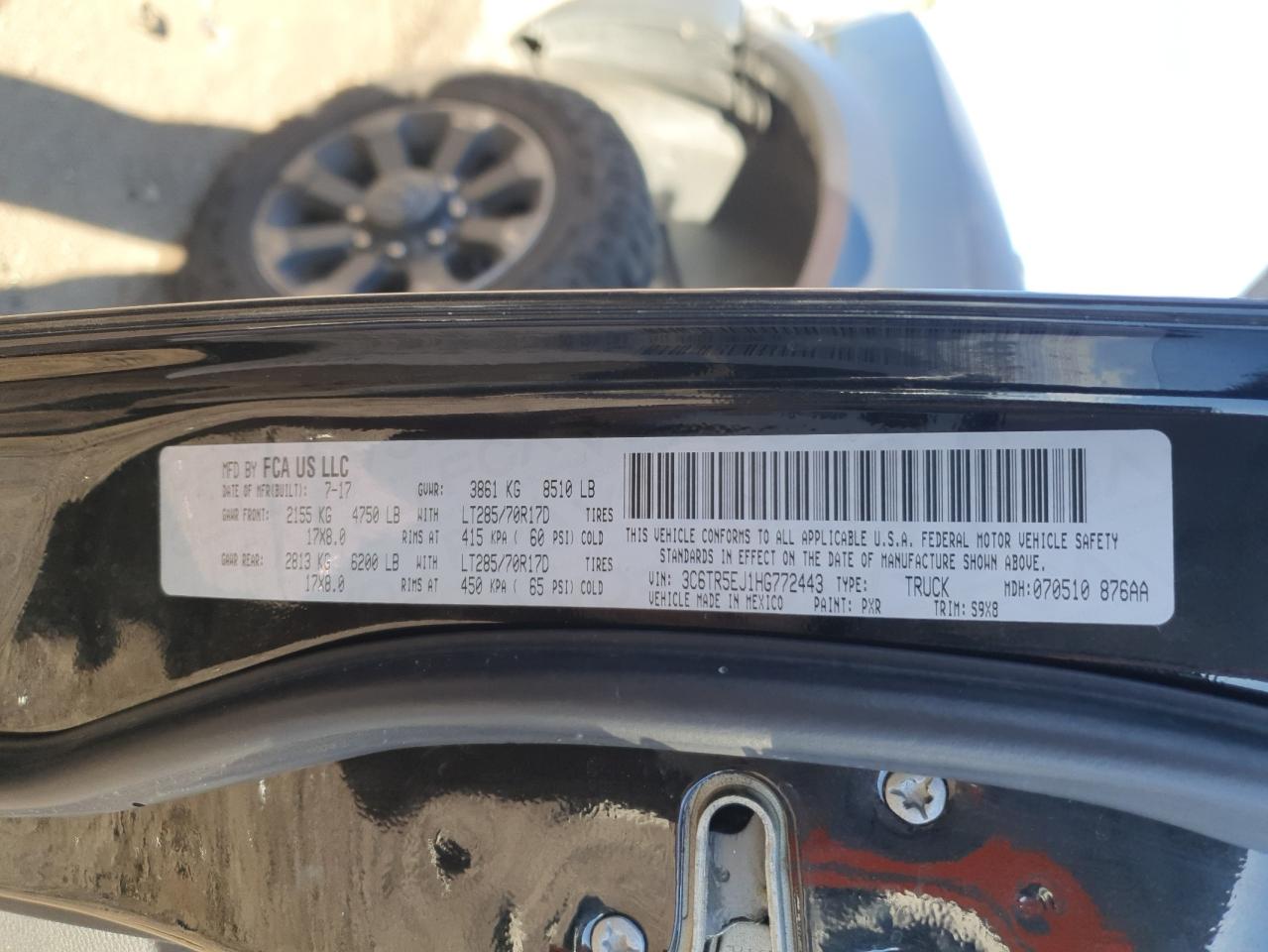 2017 Ram 2500 Powerwagon VIN: 3C6TR5EJ1HG772443 Lot: 92040285