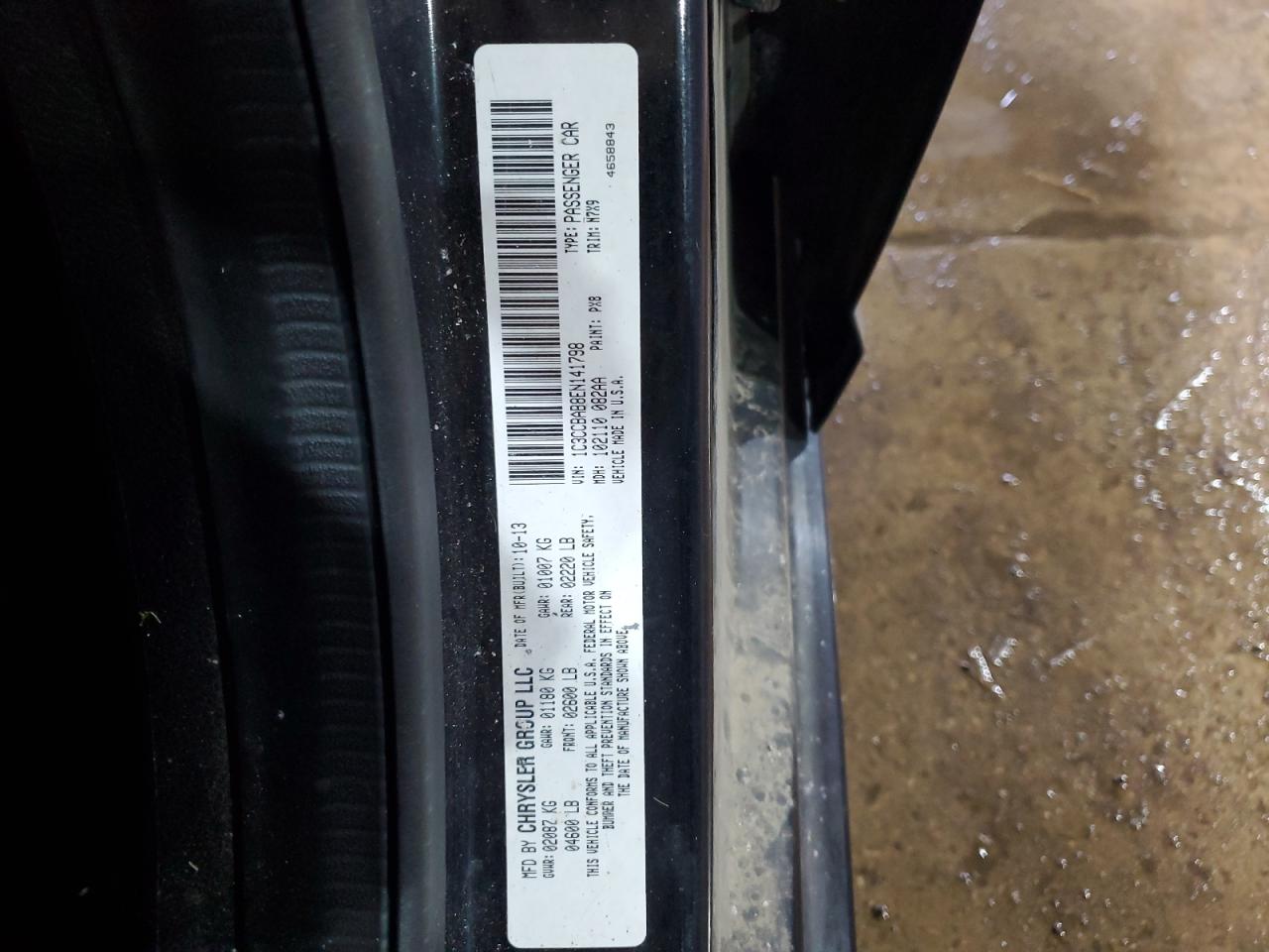 2014 Chrysler 200 Lx VIN: 1C3CCBAB8EN141798 Lot: 91484775