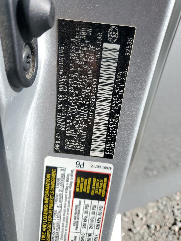 2014 Toyota Camry L VIN: 4T1BF1FK7EU785683 Lot: 91783395