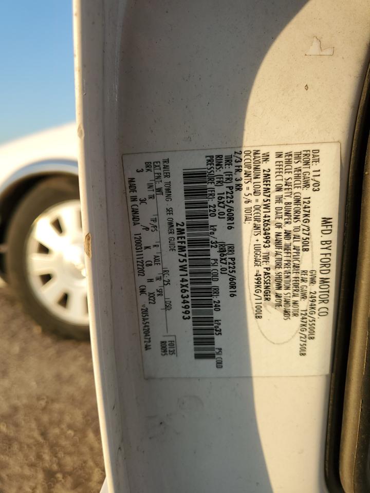 2004 Mercury Grand Marquis Ls VIN: 2MEFM75W14X634993 Lot: 91138835