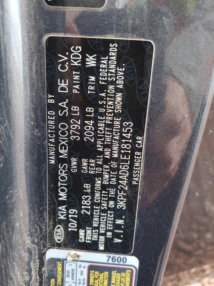 2020 Kia Forte Fe VIN: 3KPF24AD6LE181453 Lot: 93481495