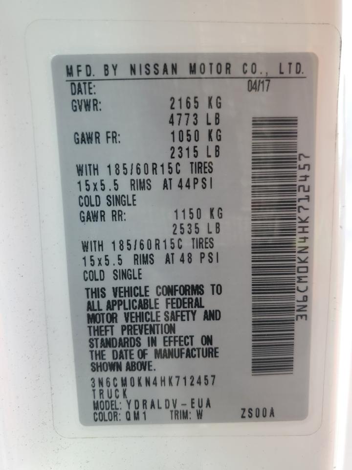 2017 Nissan Nv200 2.5S VIN: 3N6CM0KN4HK712457 Lot: 89523355