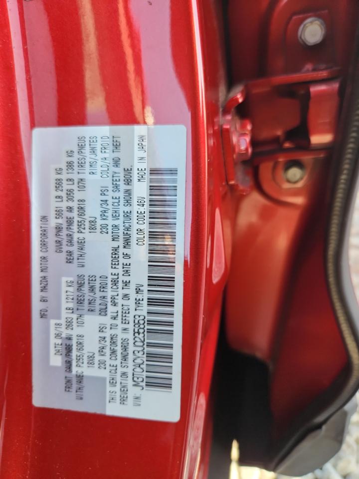 2018 Mazda Cx-9 Touring VIN: JM3TCACY3J0235853 Lot: 91274925